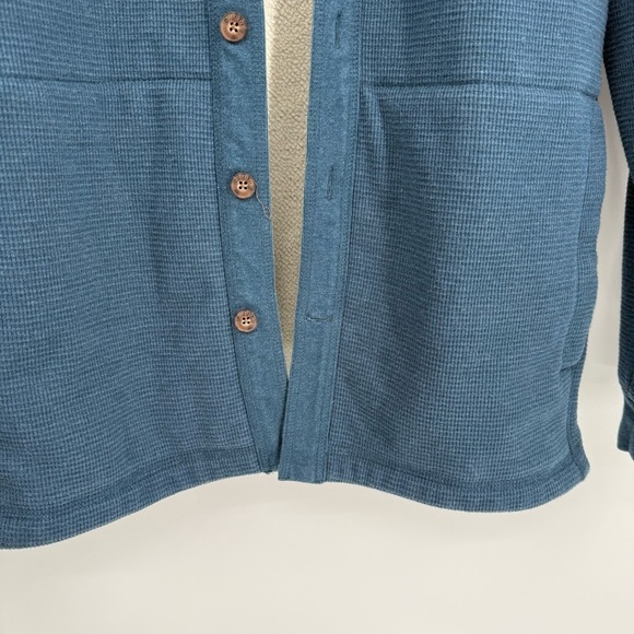 Duluth Trading Shirt Jacket Mens Size M Fleece Lined Blue Button Burly Shacket - Picture 6 of 15